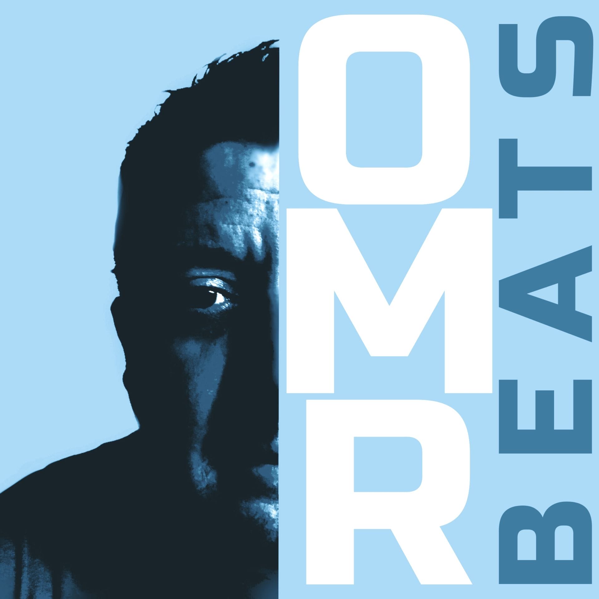 Stylized image of a man's partially visible face with "OMR BEATS" in bold text on a blue background.